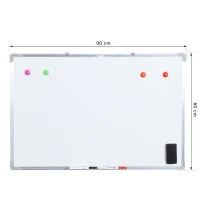 HOMCOM biała tablica whiteboard, tablica magnetyczna, tablica ścienna, tablica biała, rama aluminiowa, z akcesoriami(m-3)