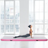 HOMCOM Aufblasbare Trainingsmatte, Gymnastik Tumbling Matte, PVC, Grau, 300 x 100 x 10 cm(m-2)