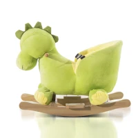HOMCOM Schommelpaard pluche schommeldier paard liedjes speelgoed kinderen babyschommel(m-7)