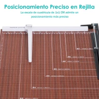 HOMCOM Cortador de Papel A3 Guillotina Profesional para Papelería Fotográfica Oficina Estudio Escuela Capacidad 12 Hojas con Regla Guía Cizalla de Cuchilla 65.5x40x6cm(m-4)