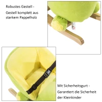 HOMCOM Schommelpaard pluche schommeldier paard liedjes speelgoed kinderen babyschommel(m-5)