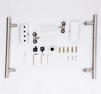 Szklane drzwi przesuwne HOMCOM drzwi przesuwne drzwi do pokoju z uchwytem drążkowym jednostronnie satynowane 2050x900 mm(m-4)