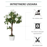 Outsunny arbore artificial, camelia, 21 de flori, 90 cm(m-4)