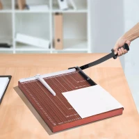 HOMCOM Cortador de Papel A3 Guillotina Profesional para Papelería Fotográfica Oficina Estudio Escuela Capacidad 12 Hojas con Regla Guía Cizalla de Cuchilla 65.5x40x6cm(m-10)