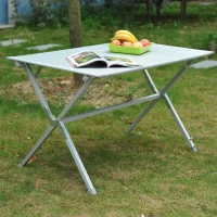 Outsunny Campingtisch Klapptisch Universaltisch Gartentisch mit Tragetasche Alulegierung Silber 115 x70 x69 cm(m-9)