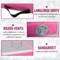 HOMCOM Opblaasbare trainingsmat, gymnastiek tumbling mat, PVC, grijs, 3 x 1 m(m-6)