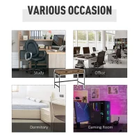 HOMCOM computer desk industrial style desk office table with drawers home office table MDF metal brown + black 110 x 55 x 75 cm(m-7)