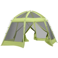 Outsunny Tenda da Campeggio per 6-8 Persone con Borsa, Funi e Picchetti, 493x493x240cm(m-11)