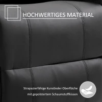 HOMCOM massagestoel, relaxstoel, tv-stoel, massagefunctie, ligfunctie, kunstleer hout metaal schuimstof, zwart, 82 x 97 x 110 cm(m-4)