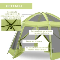 Outsunny Tenda da Campeggio per 6-8 Persone con Borsa, Funi e Picchetti, 493x493x240cm(m-6)