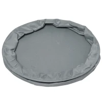 HOMCOM Mesa Auxiliar Moderna con Bandeja y Cesta Extraíble Mesa de Salón Redonda con Marco de Metal 46x46x48 cm Blanco(m-9)