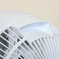 HOMCOM Ventilador de Escritorio 45 W Ventilación de Mesa con 3 Aspas Pantalla LED Oscilación de 55° 3 Velocidades Temporizador y Mando de Distancia Ø20,2x28,2 cm Blanco(m-9)