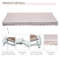 Outsunny Window Awning Canopy Garden Shelter w/ Hand Crank (3 x 2m, Coffee) Outdoor Door Wall Mounted Yard Patio Cover(m-6)