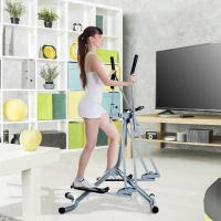 HOMCOM® crosstrainer ergometer elliptisch LCD-display elliptische hometrainer display, staal, zilver, 96 x 60 x 152 cm(m-2)