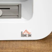 HOMCOM Ethanol-Kamin Bio-Ethanol-Brenner Feuerschale 1L 2,5 Std. Brenndauer 20m² Wandkamin mit Feuerlöschdeckel aus Edelstahl Metall Weiß 48 x 18 x 48 cm(m-7)