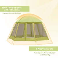 Outsunny Tenda da Campeggio per 6-8 Persone con Borsa, Funi e Picchetti, 493x493x240cm(m-5)