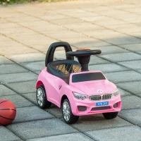 HOMCOM Ride on Car Baby Toddler Walker Foot to Floor Sliding Car Slider Pink(m-9)