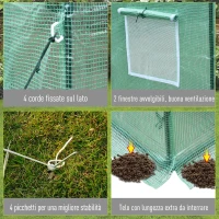 Outsunny Serra da Giardino Porta Avvolgibile a Cerniera in PE(Polietilene 140g/m²) , Serra da Balcone con Telaio in Acciaio Tubi Metallici Verniciati a Polvere 200x73x168cm(m-6)