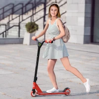 HOMCOM Patinete de Acrobacia Trucos y Saltos Patinete Freestyle de Aluminio para Adolescentes +14 Años y Adultos Carga 100 kg con Manillares de Caucho 68x46x84 cm Rojo(m-9)