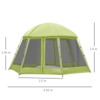 Outsunny Tenda da Campeggio per 6-8 Persone con Borsa, Funi e Picchetti, 493x493x240cm(m-3)