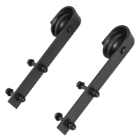 HOMCOM kit sina pentru usi glisante, 200x4x0.6 cm, negru(m-6)