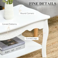 HOMCOM masa pentru cafea, din lemn, 94x44x42 cm, alba(m-4)