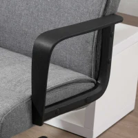 Vinsetto Silla de Oficina Giratoria 360° con Altura Ajustable Silla Escritorio Ergonómica con Reposabrazos Respaldo Acolchado y Tapizado en Lino 60x68x92-101,5 cm Gris(m-9)