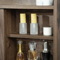 HOMCOM Schminktisch Frisiertisch modern Kosmetiktisch mit Spiegel Schublade Schlafzimmer Spanplatte Walnuss 60 x 45 x 134 cm(m-7)