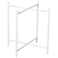 HOMCOM Mesa Auxiliar Moderna con Bandeja y Cesta Extraíble Mesa de Salón Redonda con Marco de Metal 46x46x48 cm Blanco(m-8)