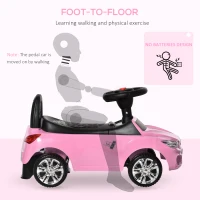 HOMCOM Ride on Car Baby Toddler Walker Foot to Floor Sliding Car Slider Pink(m-6)