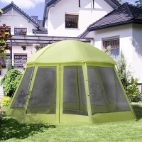 Outsunny Tenda da Campeggio per 6-8 Persone con Borsa, Funi e Picchetti, 493x493x240cm(m-2)