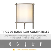 HOMCOM Lámpara de Pie de Madera Casquillo E27 Máx. 40W IP20 con 3 Estantes de Almacenaje Interruptor de Pie Lámpara de Suelo para Salón Dormitorio Oficina 35x35x154 cm Blanco(m-7)