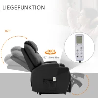 HOMCOM massagestoel, relaxstoel, tv-stoel, massagefunctie, ligfunctie, kunstleer hout metaal schuimstof, zwart, 82 x 97 x 110 cm(m-6)