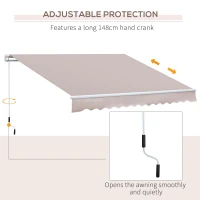 Outsunny Window Awning Canopy Garden Shelter w/ Hand Crank (3 x 2m, Coffee) Outdoor Door Wall Mounted Yard Patio Cover(m-7)