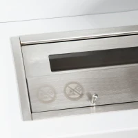 HOMCOM Ethanol-Kamin Bio-Ethanol-Brenner Feuerschale 1L 2,5 Std. Brenndauer 20m² Wandkamin mit Feuerlöschdeckel aus Edelstahl Metall Weiß 48 x 18 x 48 cm(m-4)