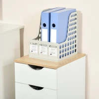 HomCom Cassettiera Armadietto Portadocumenti in Legno, Bianco, 33x45x60cm(m-9)