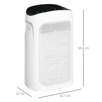HOMCOM luchtreiniger met HEPA-filter tot 25-35 m³ met stille slaapstand(m-3)