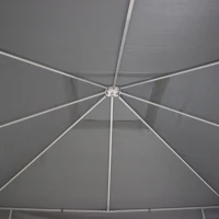 Outsunny Garden Gazebo 3 x 3 m Gazebo Garden Tent Marquee Steel Grey(m-8)