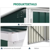 Outsunny vuilnisbak vuilnisbak voor 2 vuilnisbakken afsluitbaar staal groen(m-6)