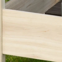 Outsunny verhoogd bed 2-laagse koude frame plantenbak met 8 drainagegaten massief hout(m-7)