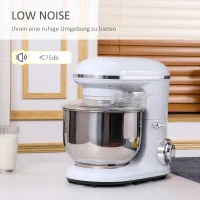 HOMCOM elektrische handmixer set 2 in 1 handmixer met 5,5L mengkom 1200 W(m-7)