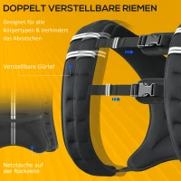 HOMCOM Gewichtsvest Verstelbaar 10 kg Krachttraining Zwart(m-6)