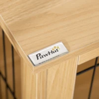 PawHut Houten Hondenkooi Tafelblad Verhoogde Design Hondenbox(m-8)