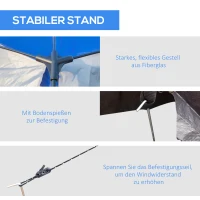 Outsunny Camping Tent 8 Persoons Tent Familie Tent 2 Ramen Glasvezel Blauw(m-5)