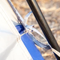 Outsunny Camping Tent 8 Persoons Tent Familie Tent 2 Ramen Glasvezel Blauw(m-8)