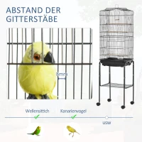 PawHut Vogelkooi Volière Vogelkooi voor Kleine Vogels Metaaldraad Hout Zwart(m-5)