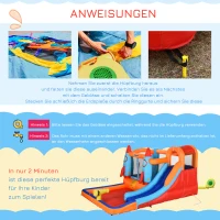 Outsunny Opblaasbaar Springkasteel met Blower voor 4 Kinderen Raketpatroon(m-6)