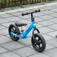 HOMCOM Bicicleta sem Pedais para Crianças de 2-5 Anos com Assento e Guiador Ajustáveis Bicicleta de Equilíbrio Infantil com Estrutura de Aço 89x37x55-60cm Azul(m-4)