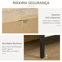 HOMCOM Aparador de Cozinha com 2 Portas Prateleiras Ajustáveis e 3 Compartimentos Abertos Móvel Auxiliar para Sala de Jantar e Sala de Estar 120x39,2x76cm Carvalho(m-7)