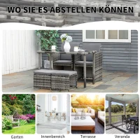 Outsunny poly rotan zitgroep 11 stuks. Set 120 cm x 60 cm x 72 cm(m-7)